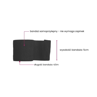 Bandaż Kohezyjny 5E Standard 5cm x 4.5m – Czarny